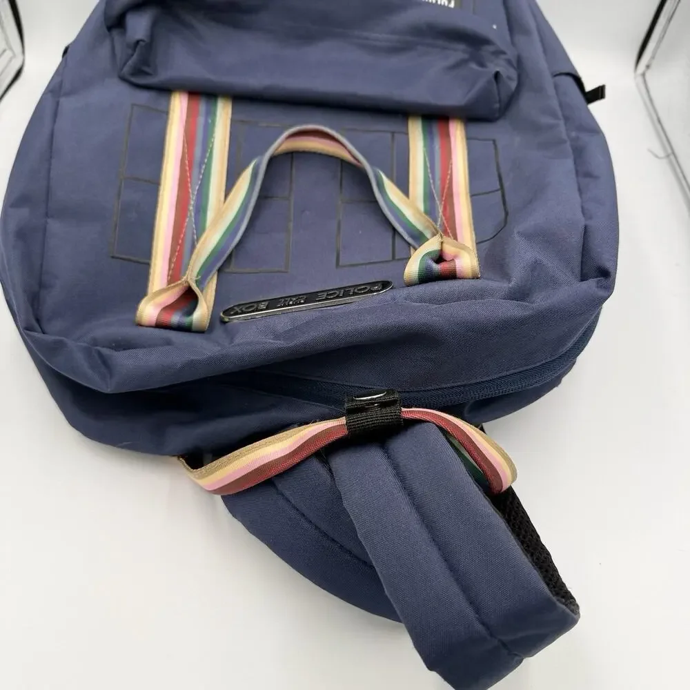 Doctor Who TARDIS Backpack BBC 2019 Blue Police Box Rainbow Trim Licensed